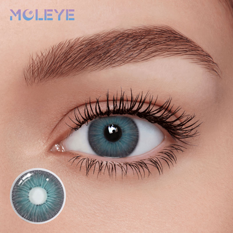 MCLEYE Fireworks Blue Jade Yearly Colored Contact Lenses