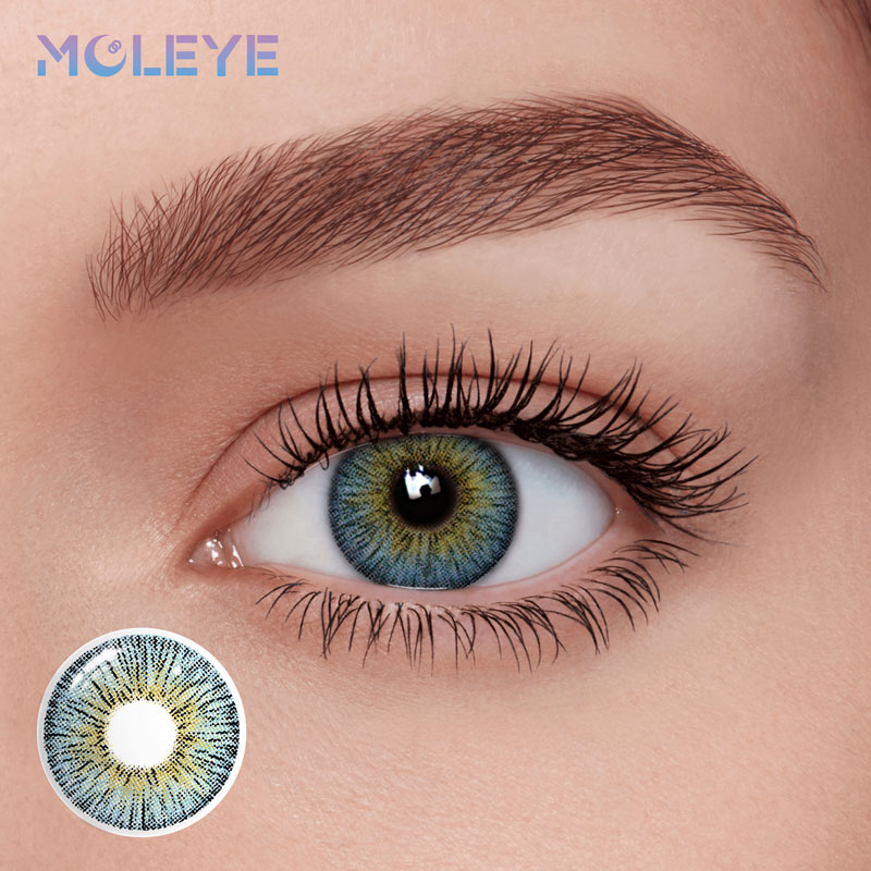 MCLEYE Fireworks Hawaii Blue Yearly Colored Contact Lenses