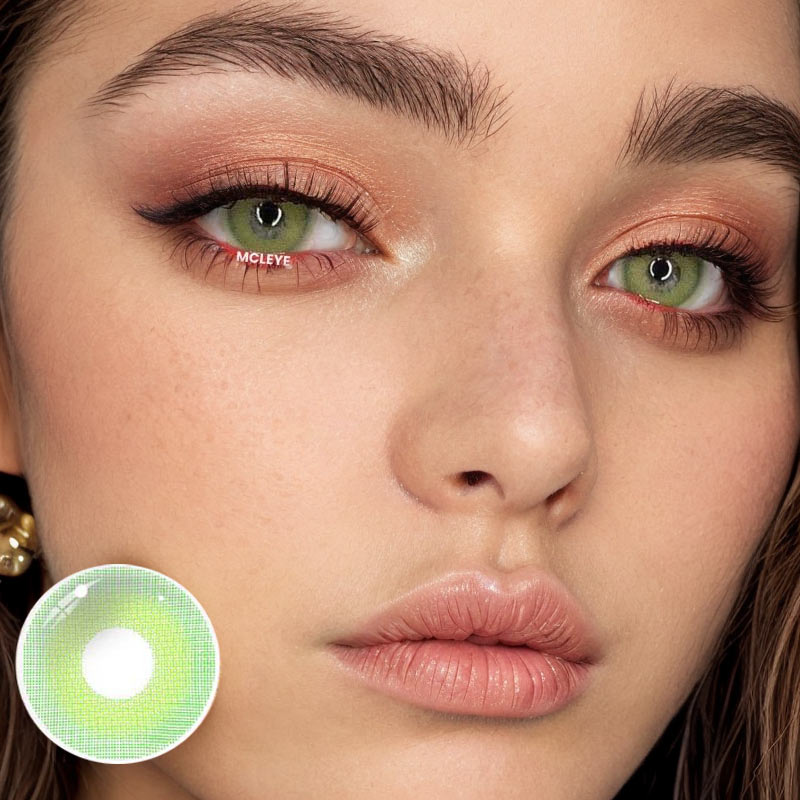 MCLEYE Jelly Green Prescription Yearly Colored Contact Lenses