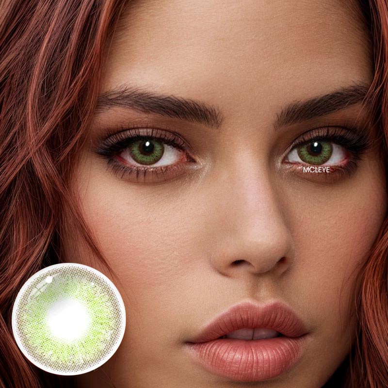 MCLEYE Kitty Green Prescription Yearly Colored Contact LensesMCLEYE