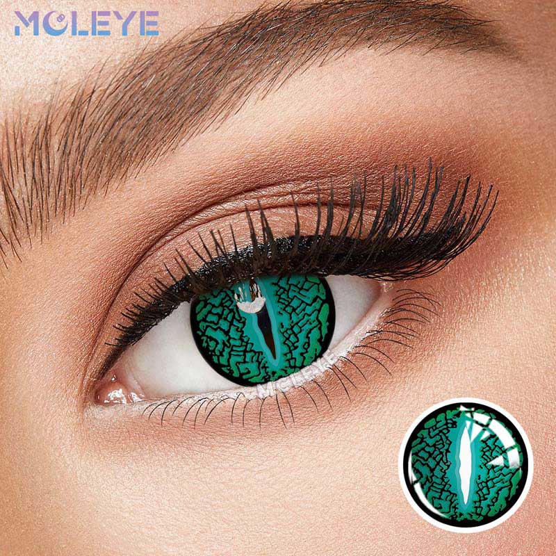 MCLEYE Lizard Eye Green Cosplay Yearly Colored Contact Lenses