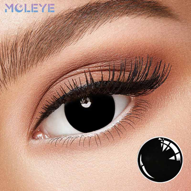 MCLEYE Mini Sclera Black Out Yearly Cosplay Contact Lenses