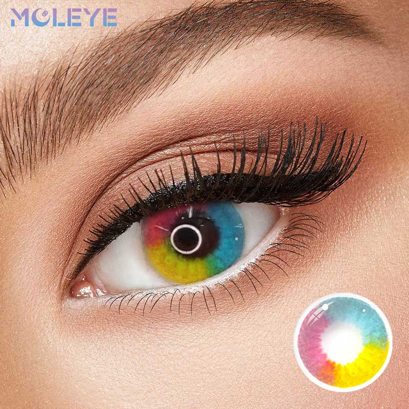 MCLEYE Multi rainbow Yearly Cosplay Contact Lenses