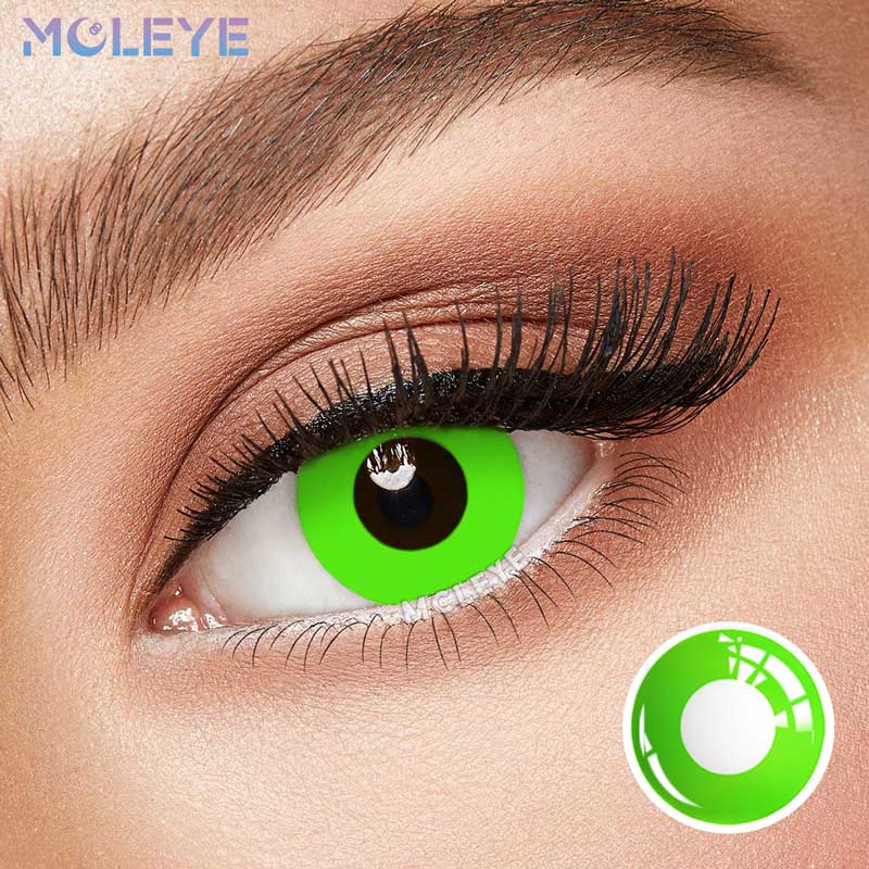 MCLEYE Pure Circle Block Green Yearly Cosplay Contact Lenses