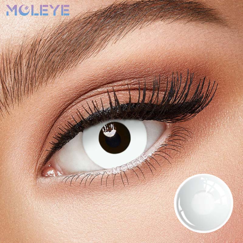 MCLEYE Pure Circle Block White Yearly Cosplay Contact Lenses