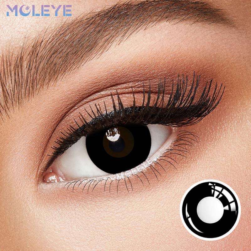 MCLEYE Pure Circle Block Black Yearly Cosplay Contact Lenses