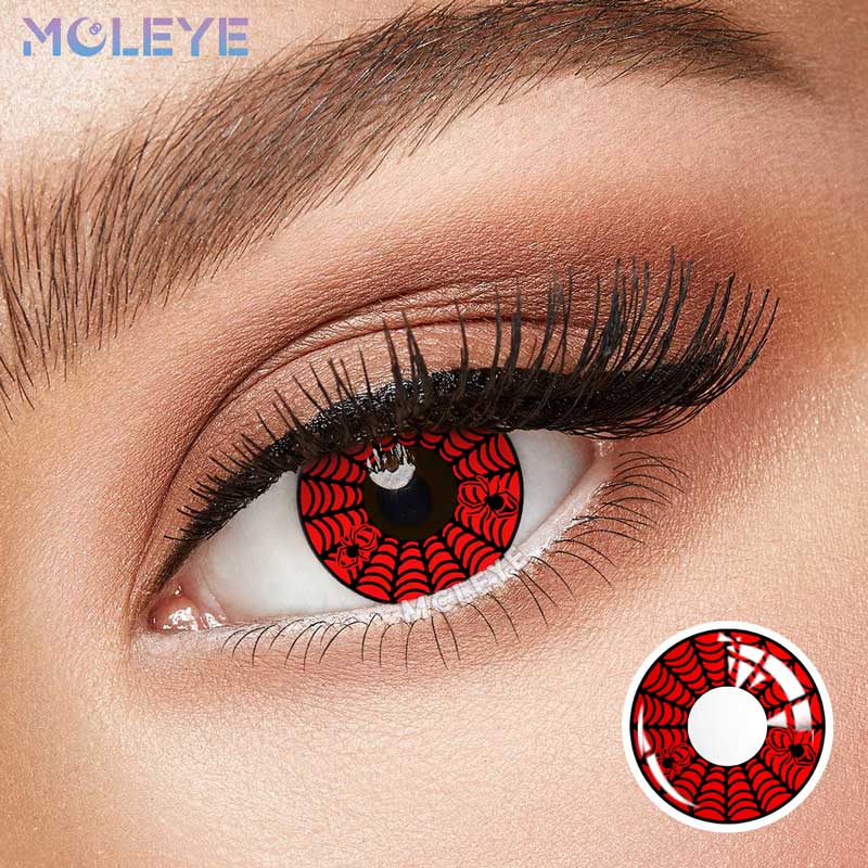 MCLEYE Spider Web Black Cosplay Yearly Colored Contact Lenses