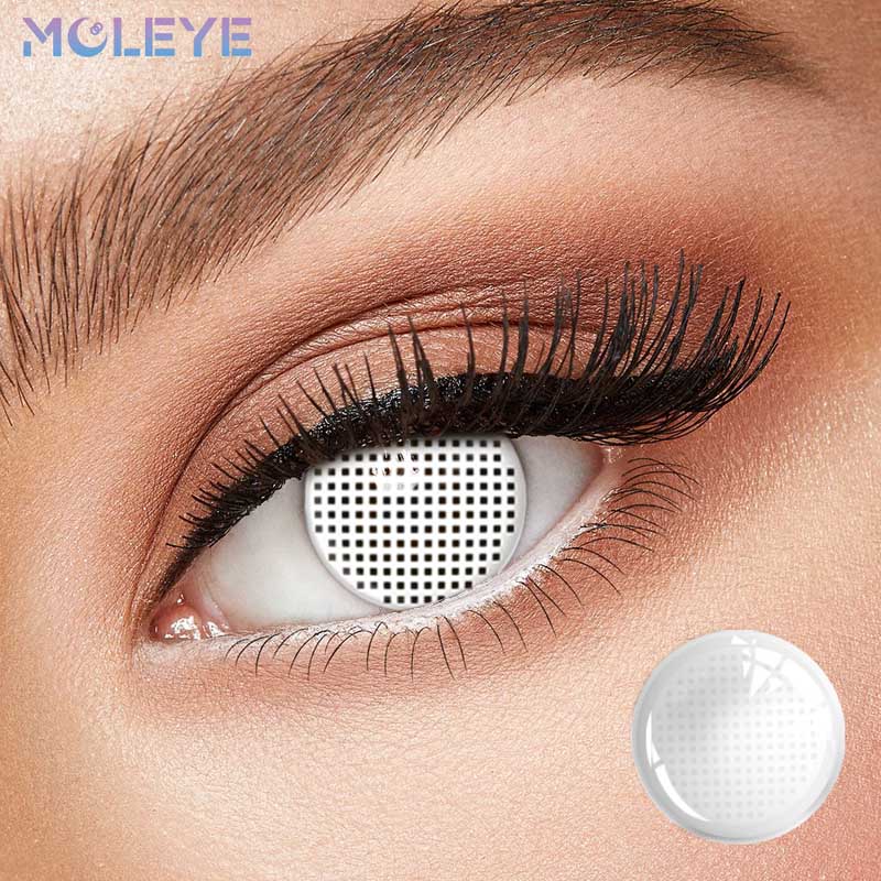MCLEYE White Mesh Yearly Cosplay Contact Lenses