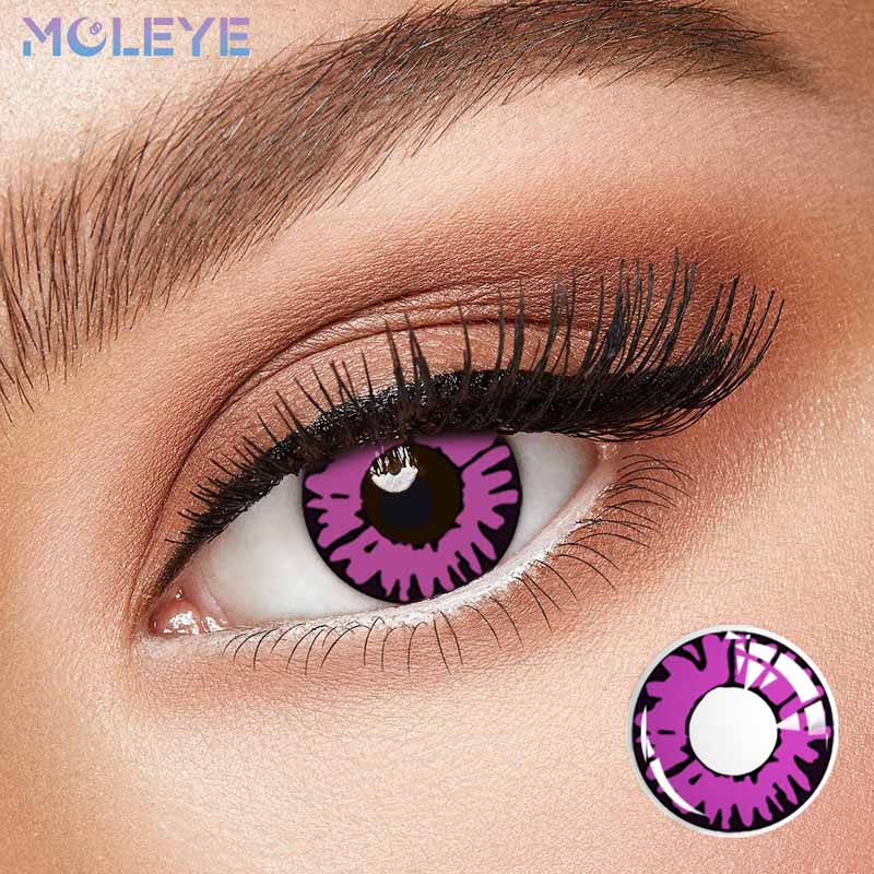 MCLEYE New Moon Pink Yearly Cosplay Contact Lenses