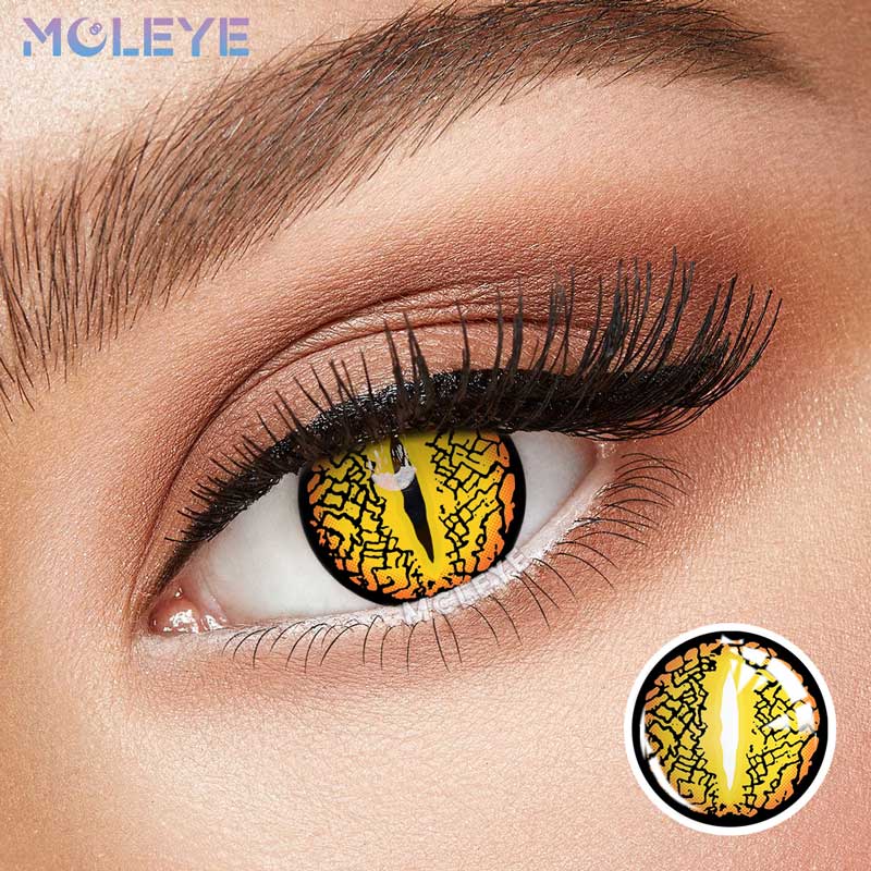 MCLEYE Lizard Eye Brown Cosplay Yearly Colored Contact Lenses