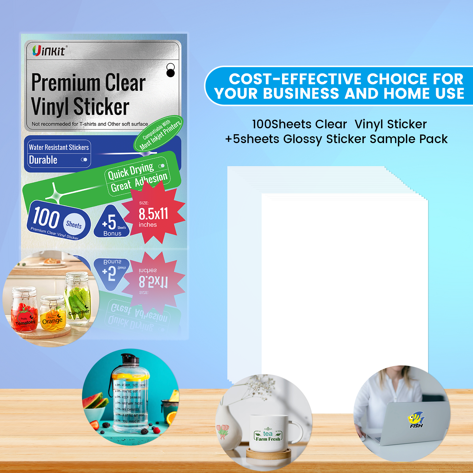 Uinkit 11x17 Laser Transparency Film OHP 50 Pack Acetate Sheets