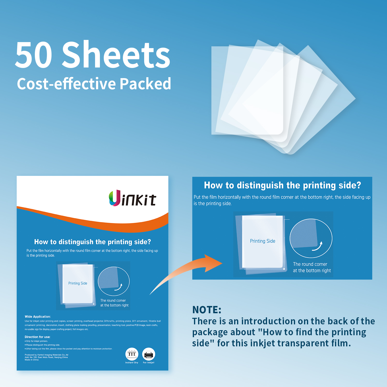 Glossy 11x17 Inkjet Transparency Film20 Sheets OHP Overhead Projector 