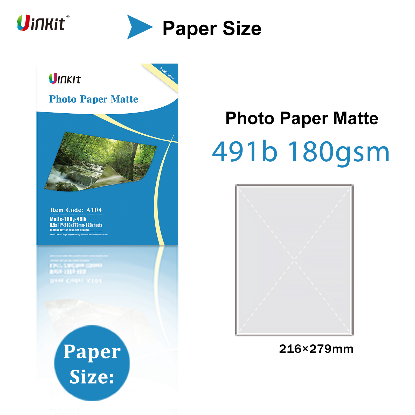 100 Sheets Thin Matte Presentation Paper Photo Double Sided 8.5x11 11 