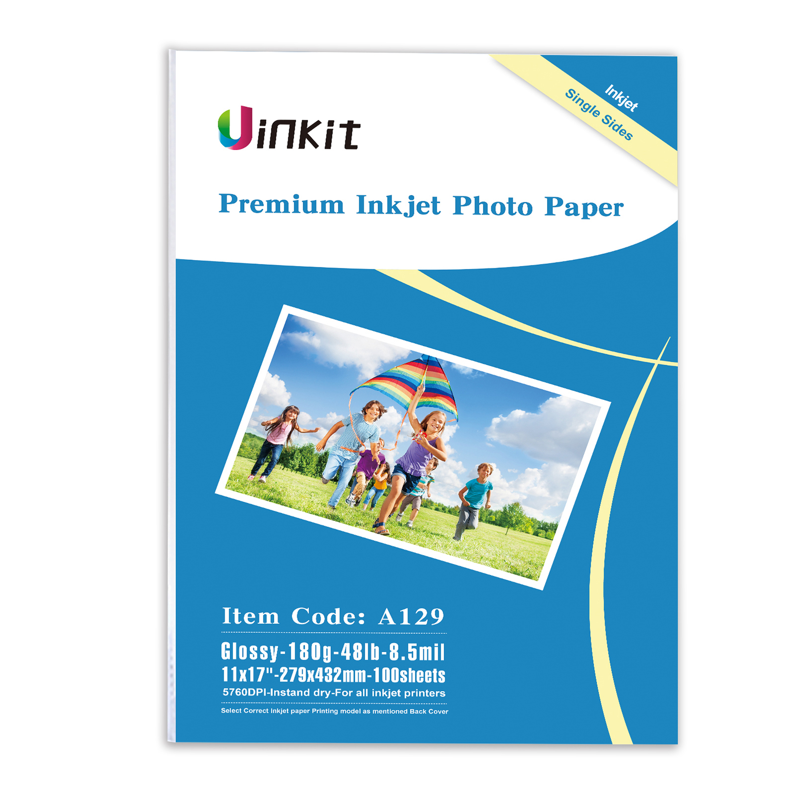 Uinkit 100 Sheets Photo Paper 11x17 Glossy Inkjet 50lb Value Packed Brochure Photographic 11 x 17 Copy Printing A3