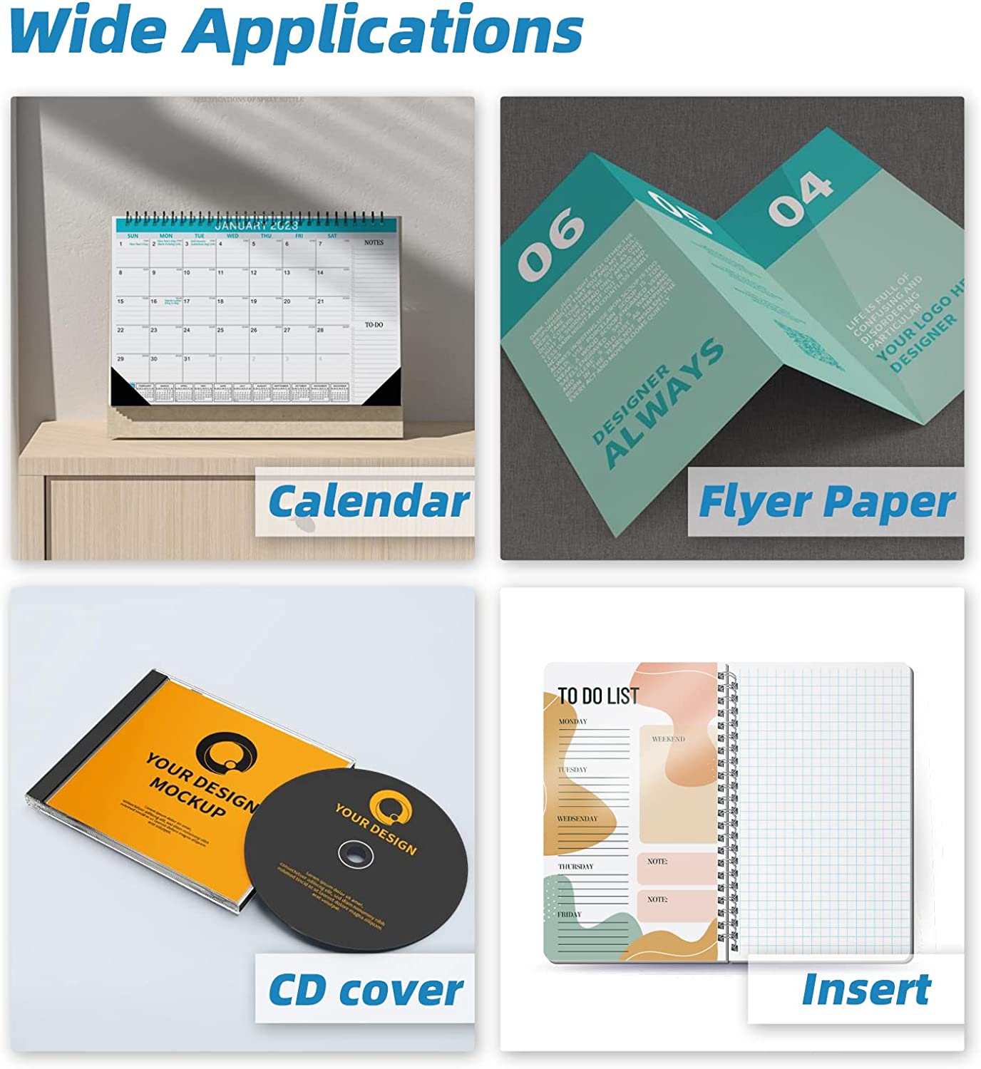 Uinkit 100 sheets Brochure Paper Glossy Double Sided 8.5x11 Inkjet 37l