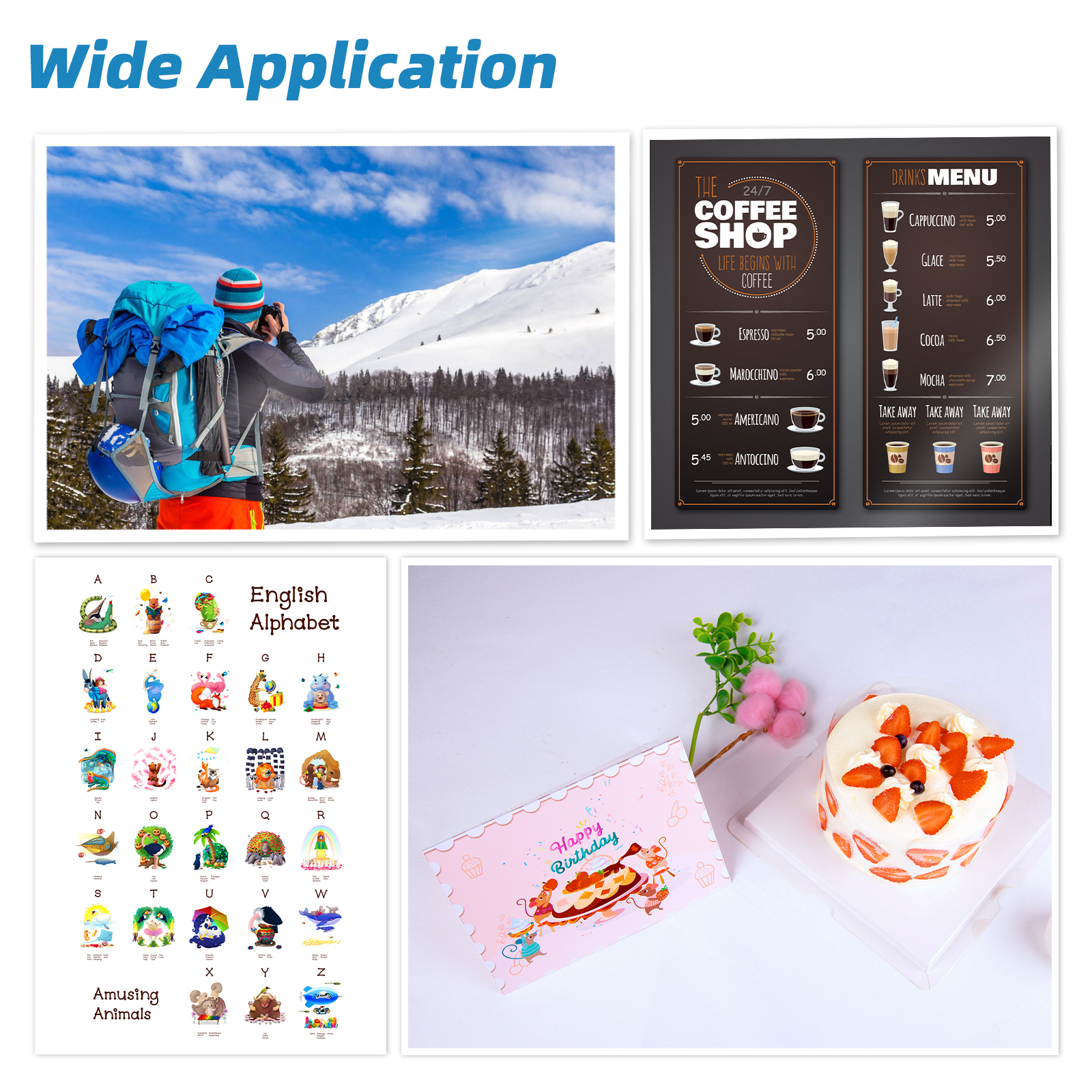 100 Sheets Double Sided Glossy Photo Paper Inkjet 8.5x11 53 lb 200gsm Inkjet Printing