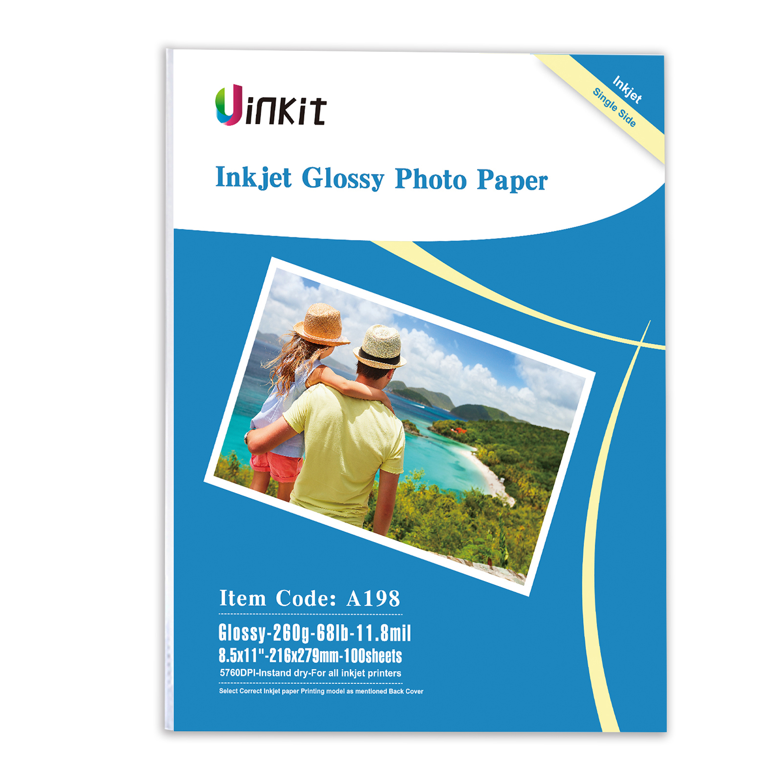 Uinkit  Heavyweight Thick Glossy Inkjet Photo Paper 8x11.5" 100 sheets / 11x17“ 60sheets  69lb 260Gsm 