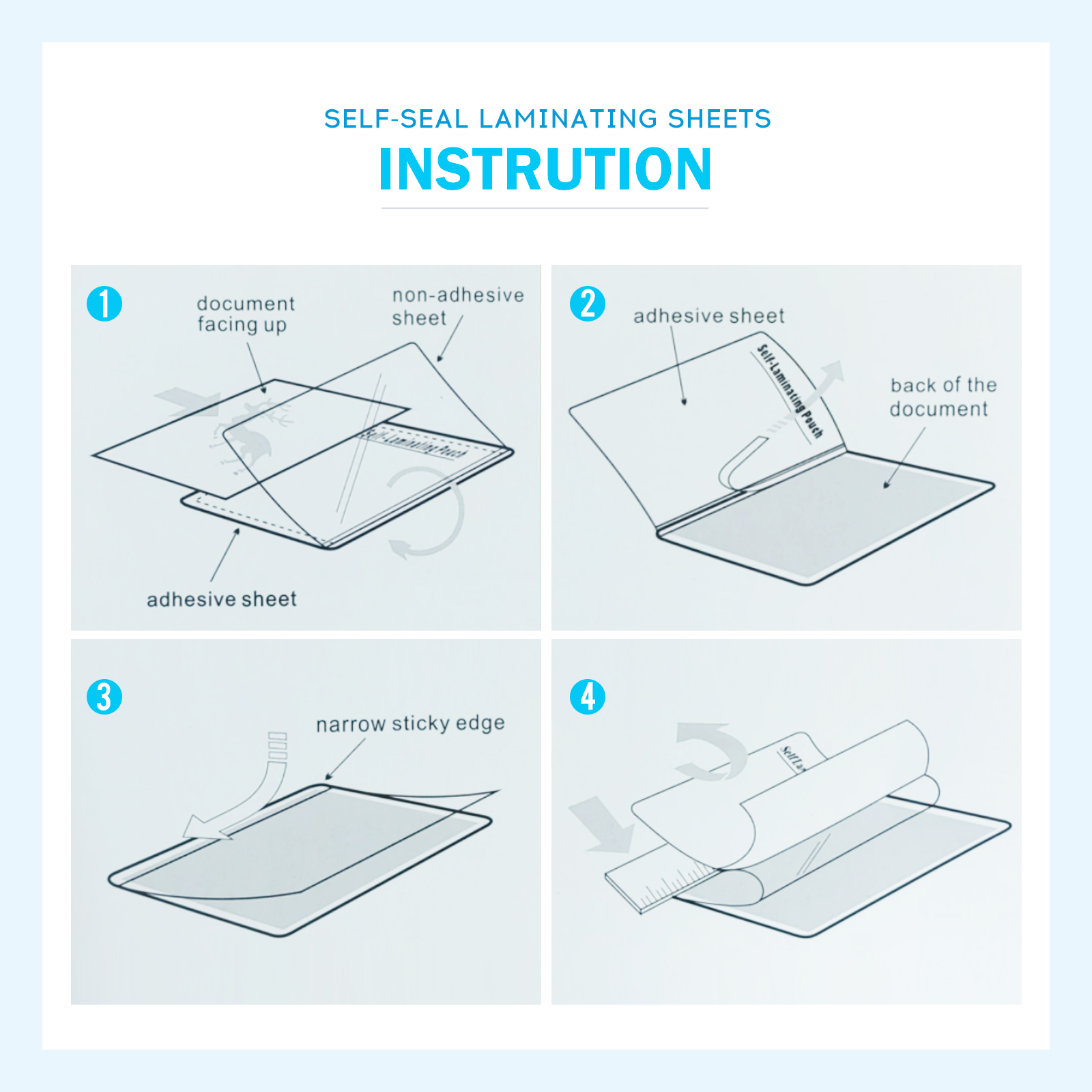 Uinkit Self Sealing Laminating Pouches Self Adhesive Laminating Sheets  2.6x3.9 / 10 x11.5 Size 10Mil Thick Gloss Finish No Machine Need (2.6x3.9Inchesx50Pack)