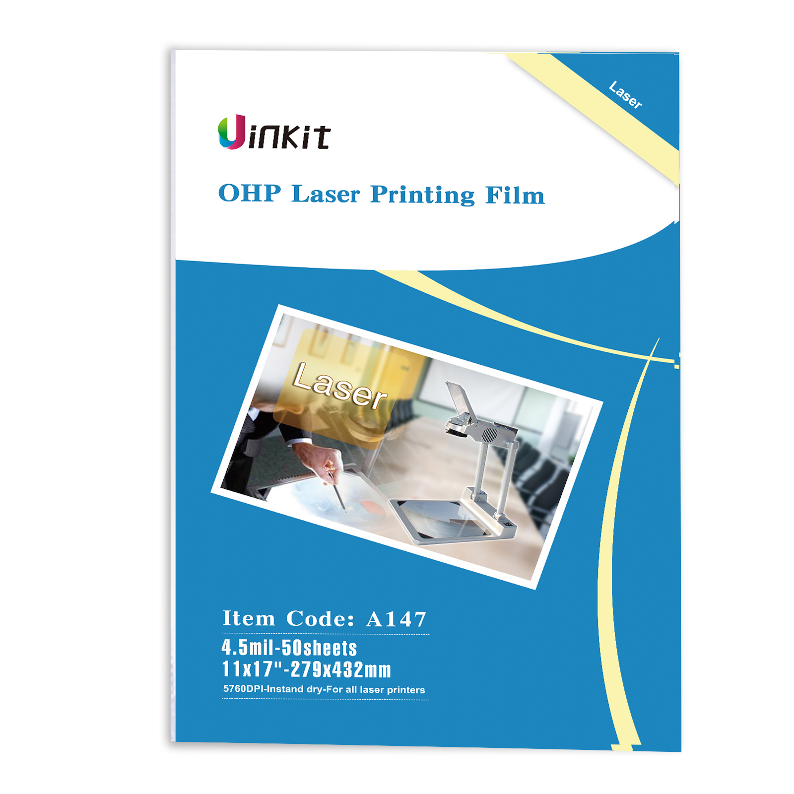 Premium Transparency Film 5 mil for Laser Printer，11 x 17 inches ，100 sheets