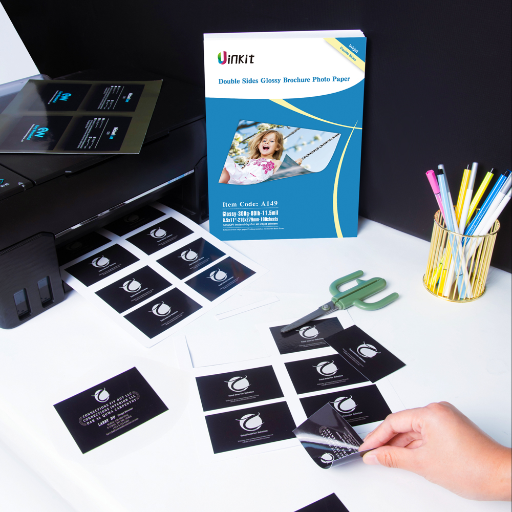 100 Sheets Thick Heavyweight Photo Paper Double Sided Glossy Cardstock 80lb 300Gsm Brochure for Inkjet printer