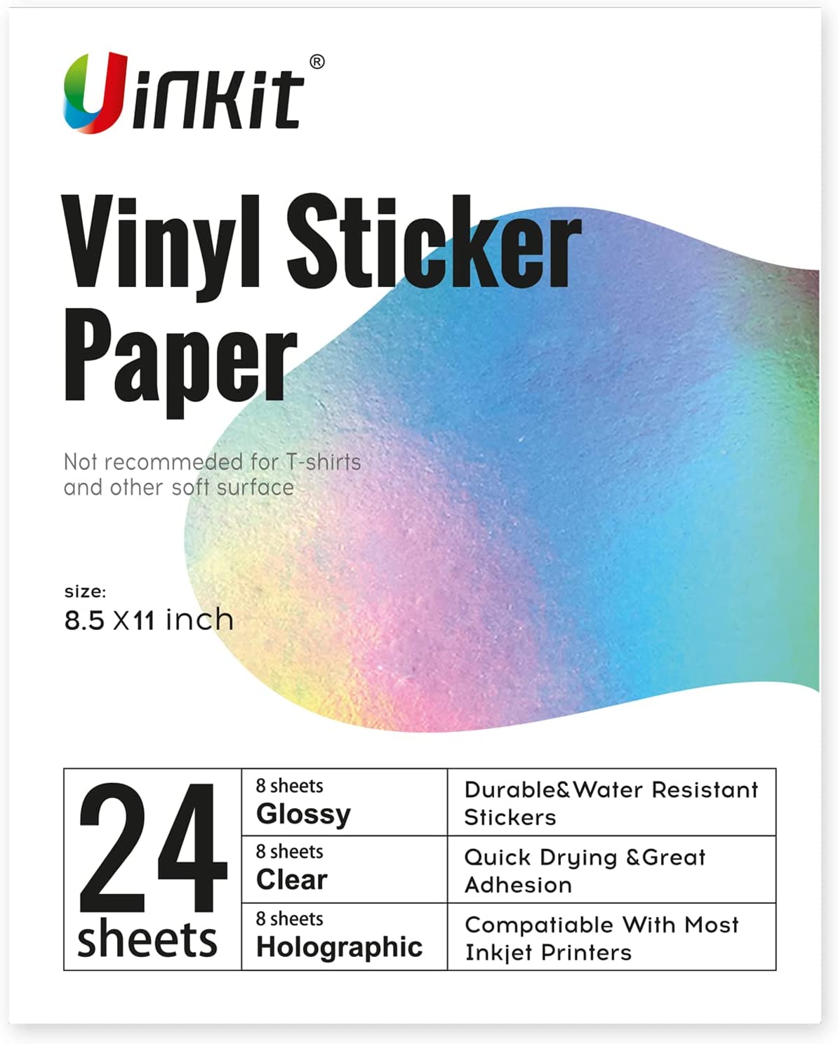 Printable Clear Sticker Paper for Inkjet Printer & Laser Printer- 20 Sheets  Clear Printable Vinyl Sticker Paper - Clear Printable Sticker Paper -  Printable Transparent Sticker Paper - 8.5 x 11 : : Office  Products