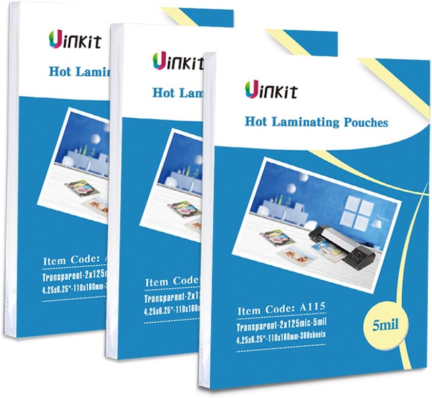 Uinkit 300 Pack Thermal Laminating Pouches 4.25x6.25 5Mil Thickness for Sealed 4x6 Inches Photo Business Card