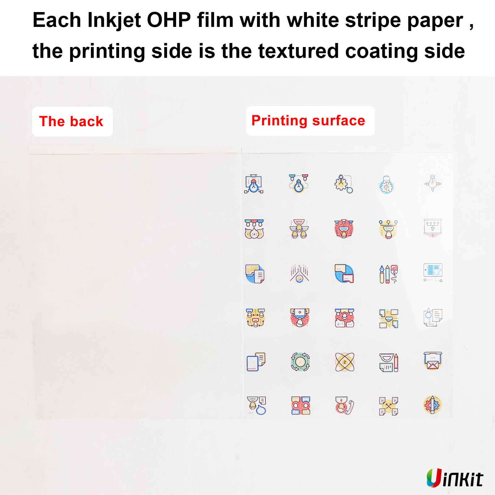 Uinkit Laser Transparency Film OHP  11x17 50sheets / 8.5x11 100sheets Acetate Sheets Clear Overhead Projector Laserjet Film 