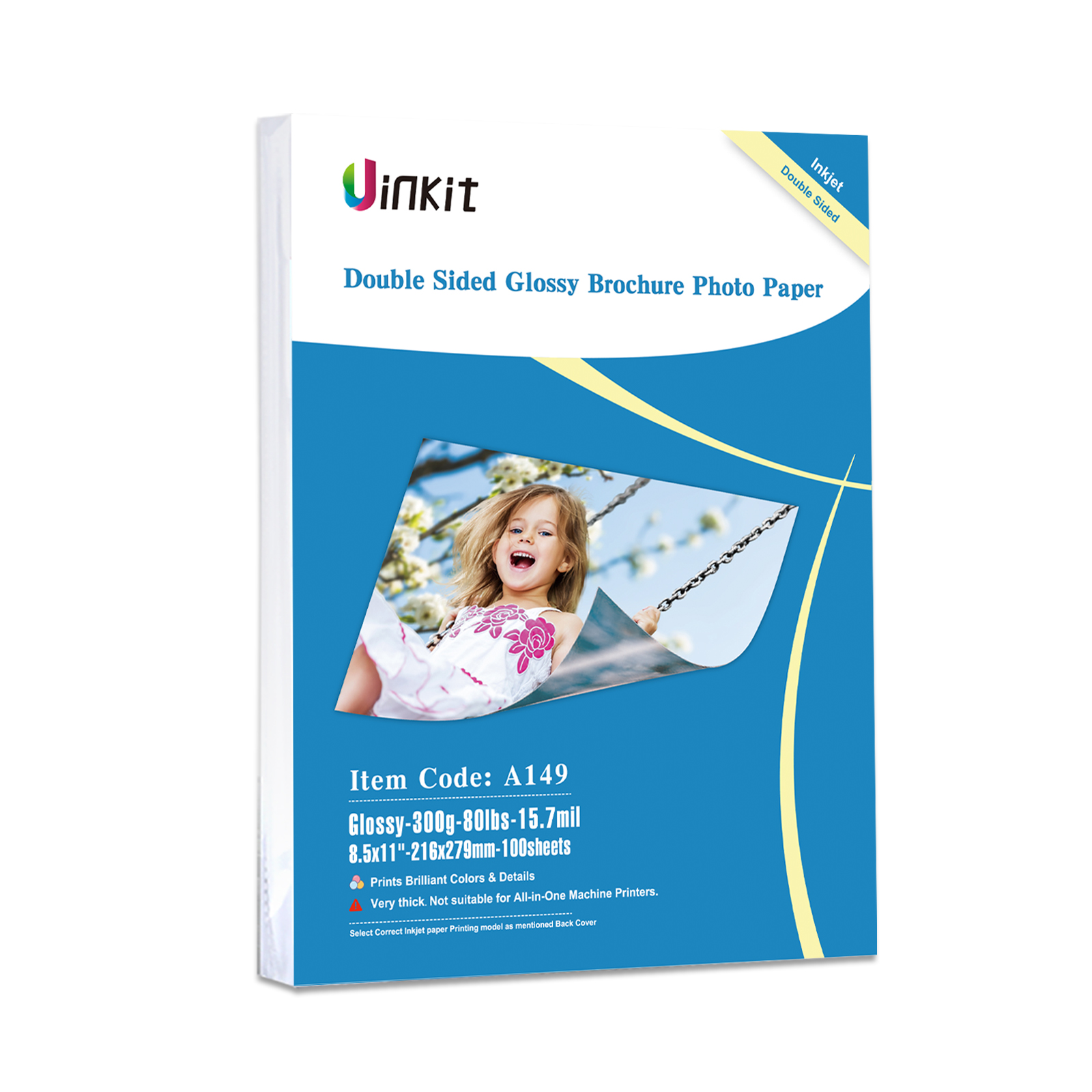 Uink Thick Heavyweight Double Sided Glossy Photo Paper 100 Sheets 80lb