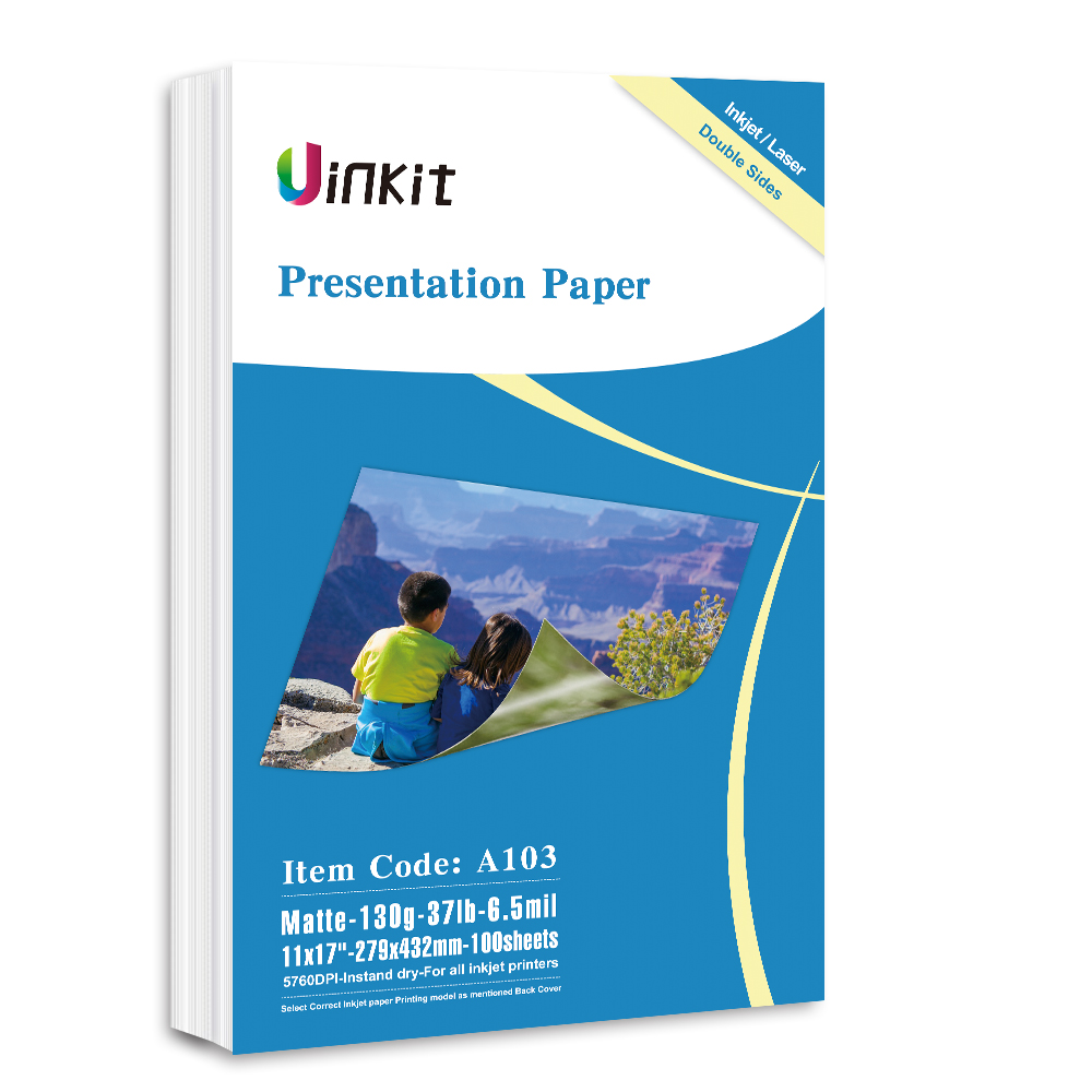 Uinkit 100 Sheets Double Sided Thin Matte Presentation Paper Photo 11x17