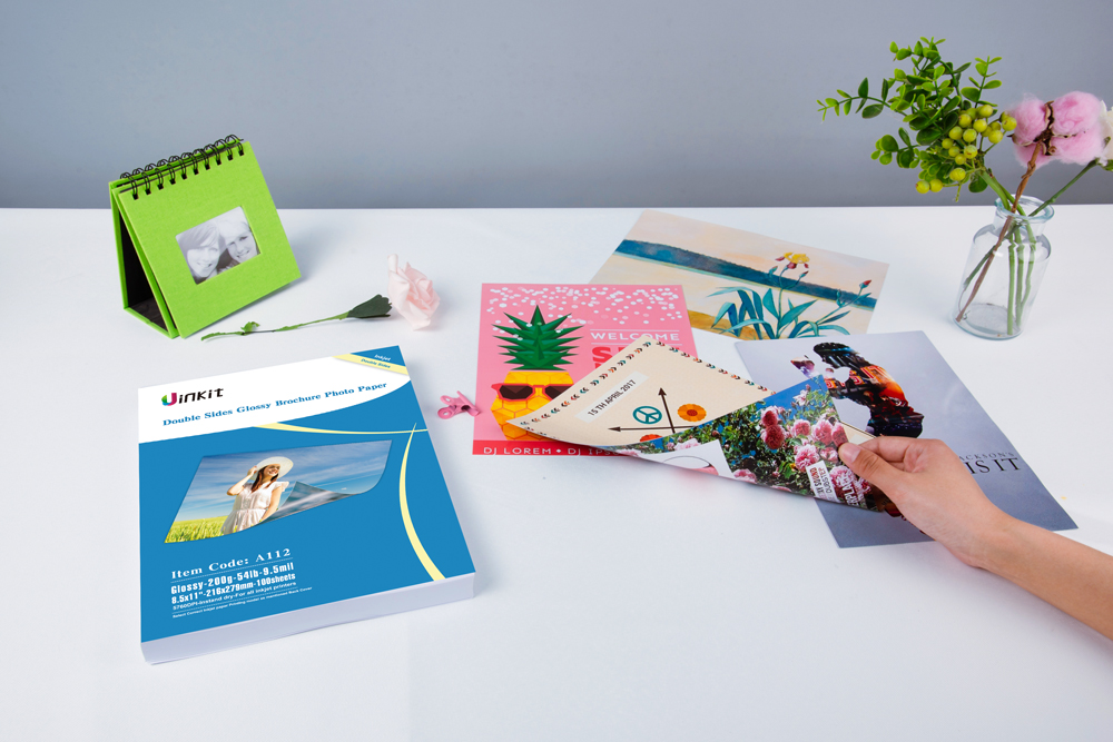 100 Sheets Double Sided Glossy Photo Paper Inkjet 8.5x11 53 lb 200gsm Inkjet Printing