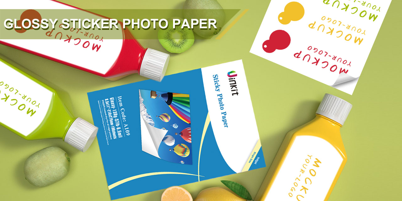 Uinkit 100 sheets Self-Adhesive  Sticker Glossy Paper Photo 8.5x11 Inkjet Self Adhesive Label   135Gsm