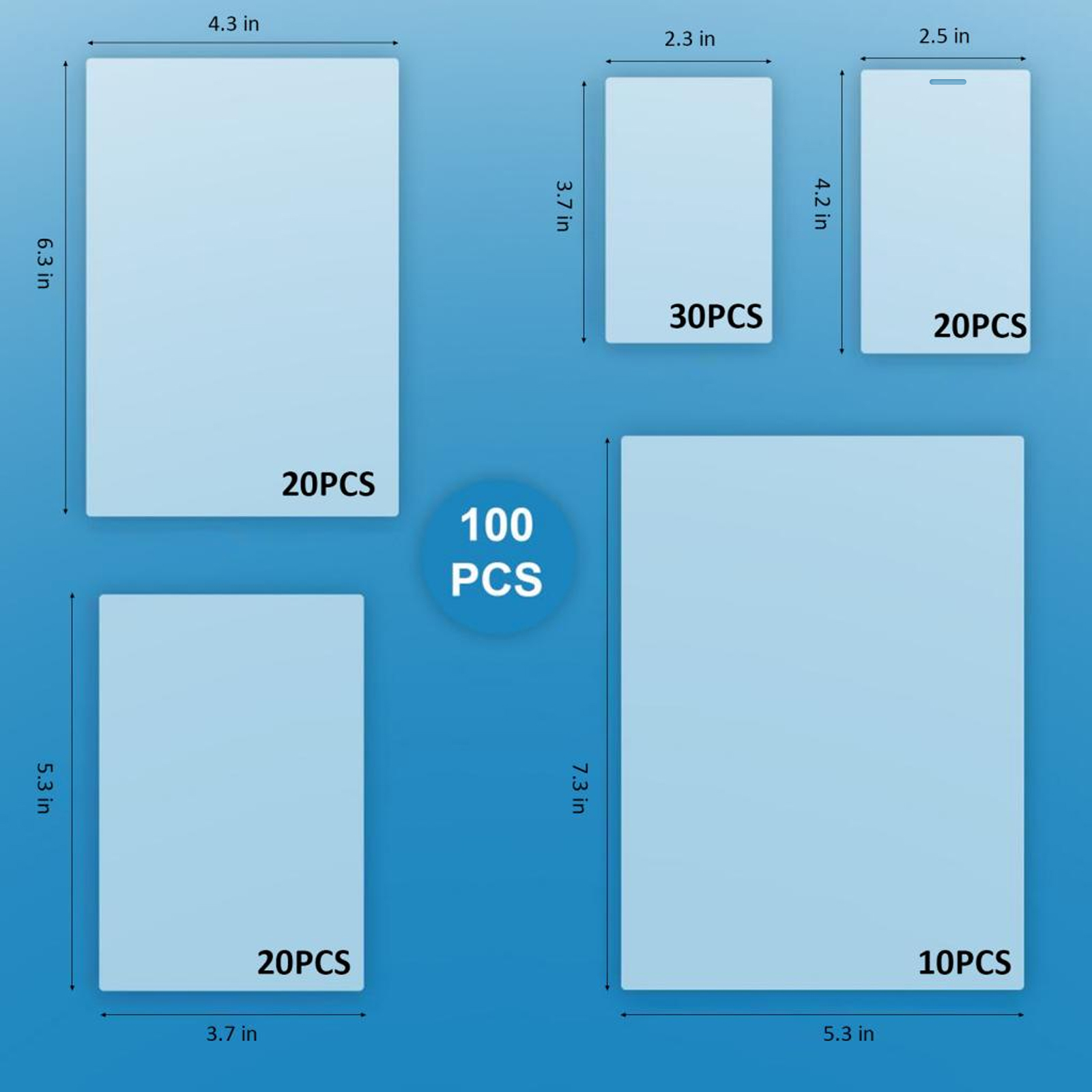 Uinkit 100 Sheets / 200Sheets Laminating Pouches Variety Small Size 5mil Thickness Varity Size Pack 
