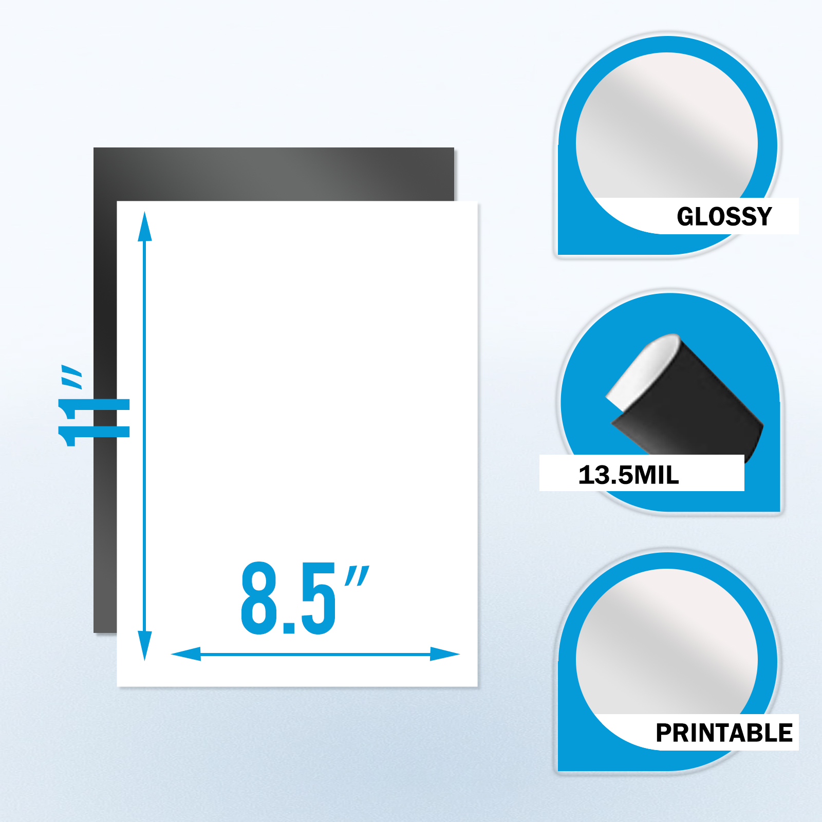  Printable Magnetic Sheets - Each 8.5” x 11” - Flexible