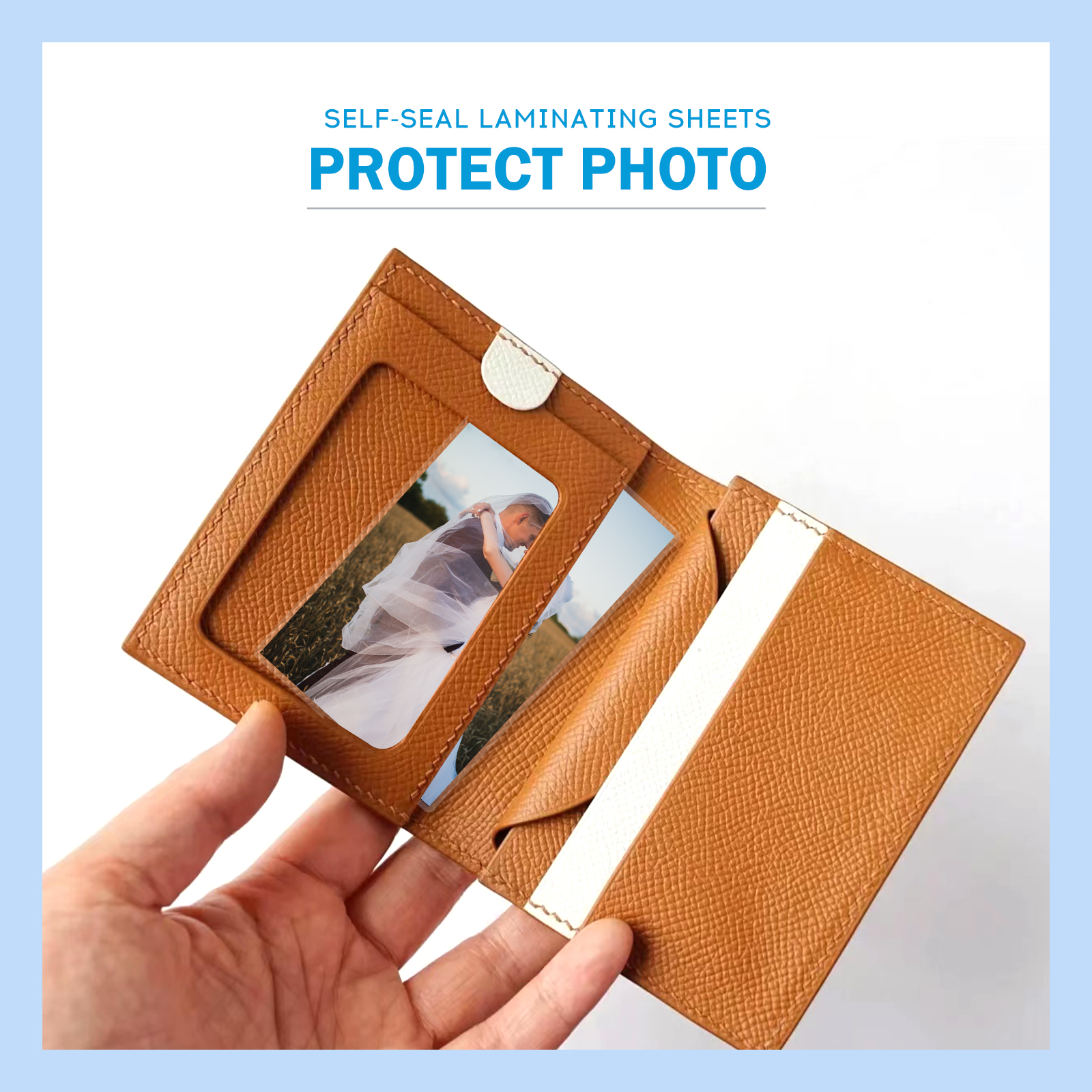 Uinkit Self Sealing Laminating Pouches Self Adhesive Laminating Sheets  2.6x3.9 / 10 x11.5 Size 10Mil Thick Gloss Finish No Machine Need (2.6x3.9Inchesx50Pack)