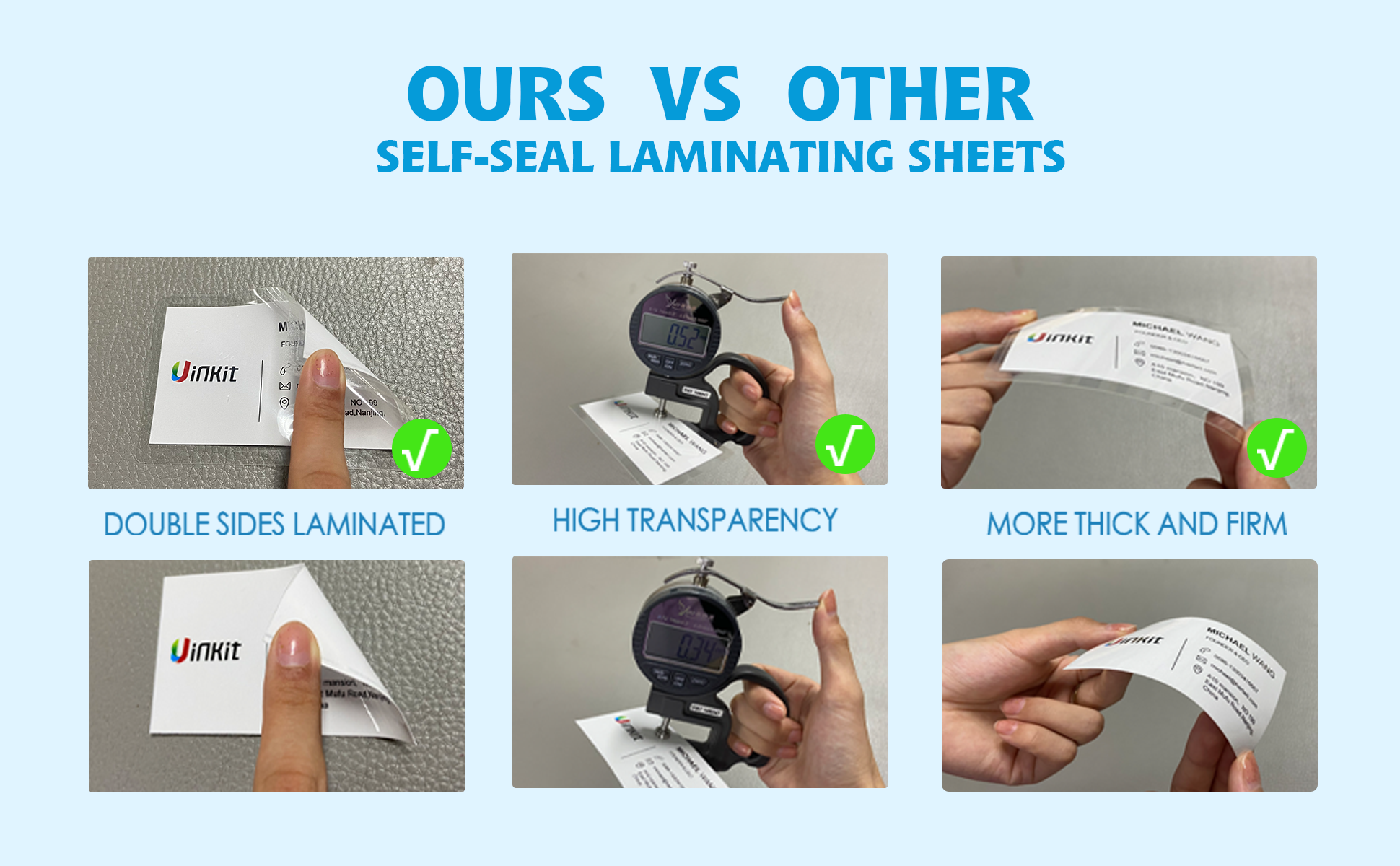 Uinkit Self Sealing Laminating Pouches Self Adhesive Laminating Sheets  2.6x3.9 / 10 x11.5 Size 10Mil Thick Gloss Finish No Machine Need (2.6x3.9Inchesx50Pack)