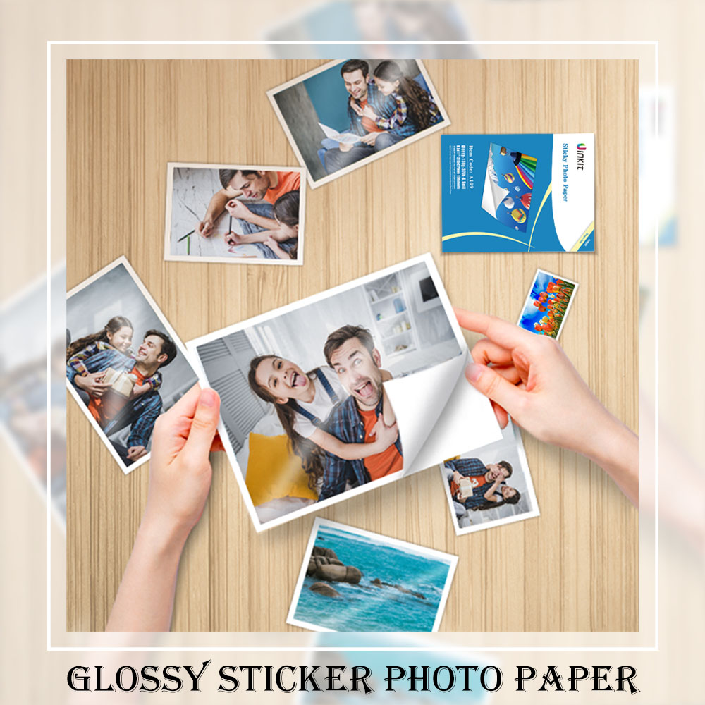 Uinkit 100 sheets Self-Adhesive  Sticker Glossy Paper Photo 8.5x11 Inkjet Self Adhesive Label   135Gsm