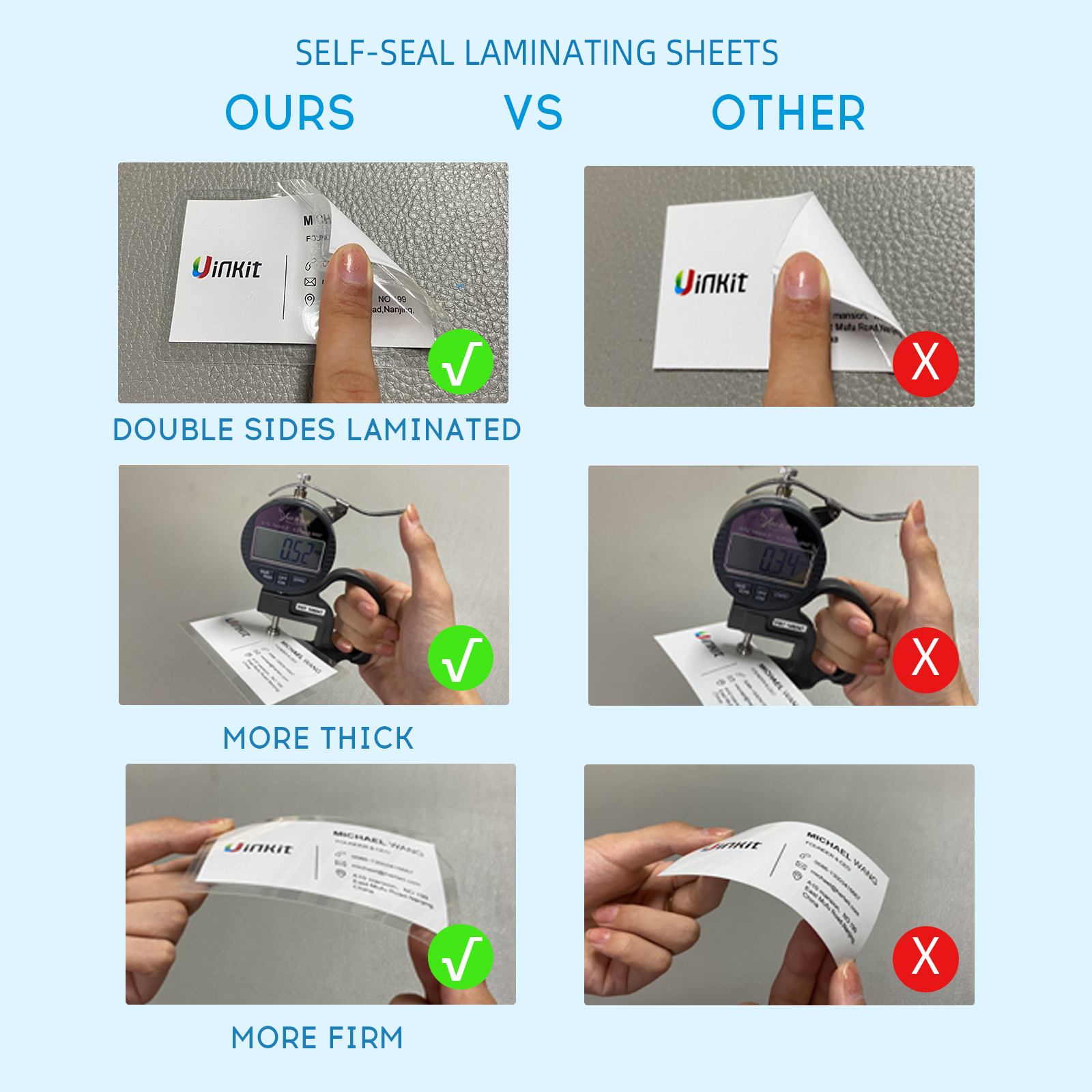 Uinkit Self Sealing Laminating Pouches Self Adhesive Laminating Sheets  2.6x3.9 / 10 x11.5 Size 10Mil Thick Gloss Finish No Machine Need (2.6x3.9Inchesx50Pack)