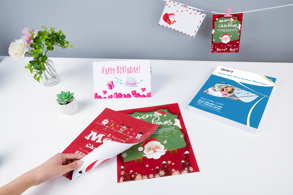 100 Sheets Thick Heavyweight Photo Paper Double Sided Glossy Cardstock 80lb 300Gsm Brochure for Inkjet printer