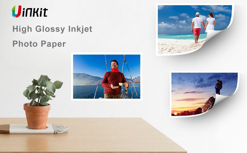 Uinkit Inkjet Photo Paper Glossy 11x17 / 8.5x11 size 230Gsm Thick  Heavyweight Brochure Pictures 