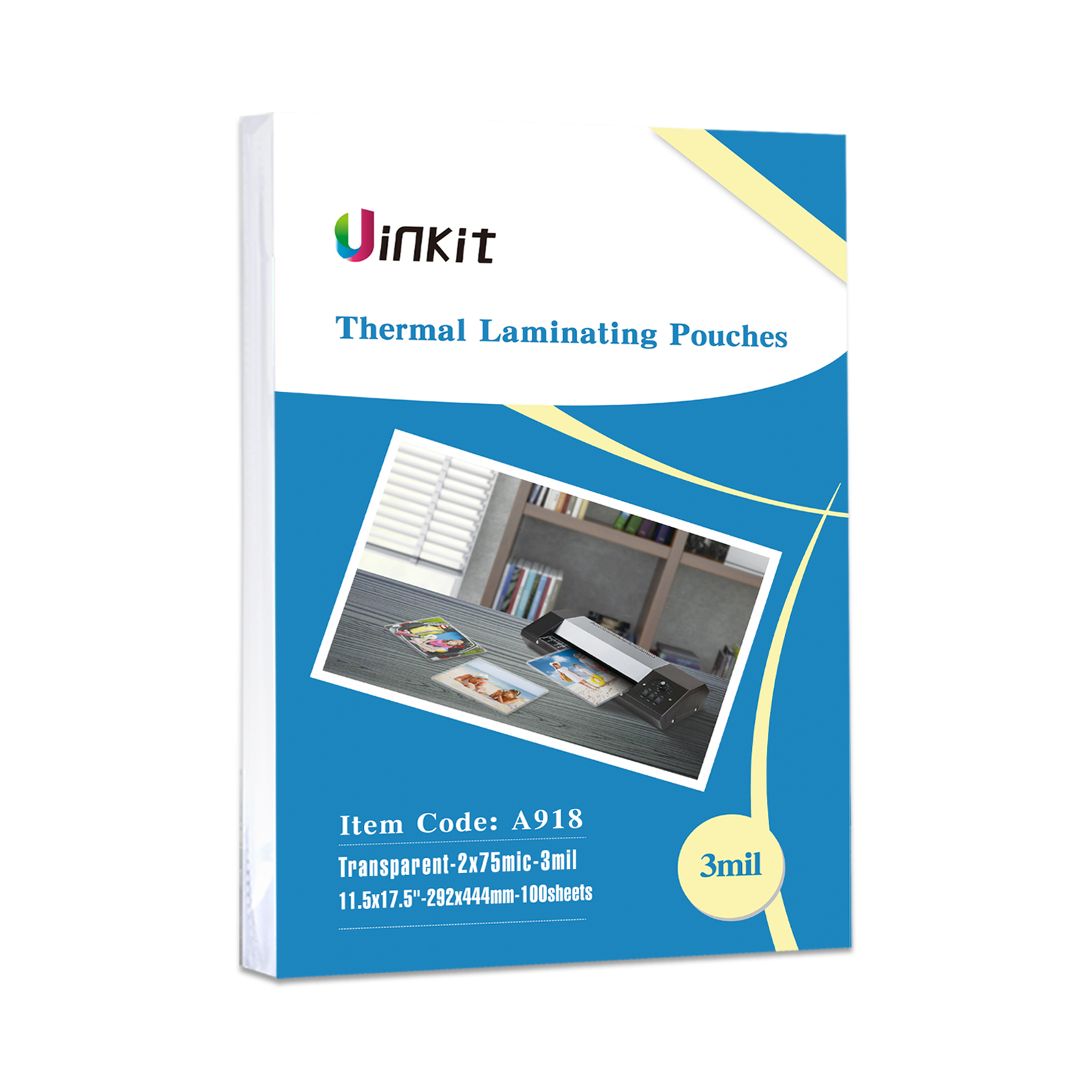 Uinkit Thermal Laminating Pouches  3mil / 4mil / 5mil for Extra Protection Menu Tabloid Size 11.5x17.5inches 100Pack