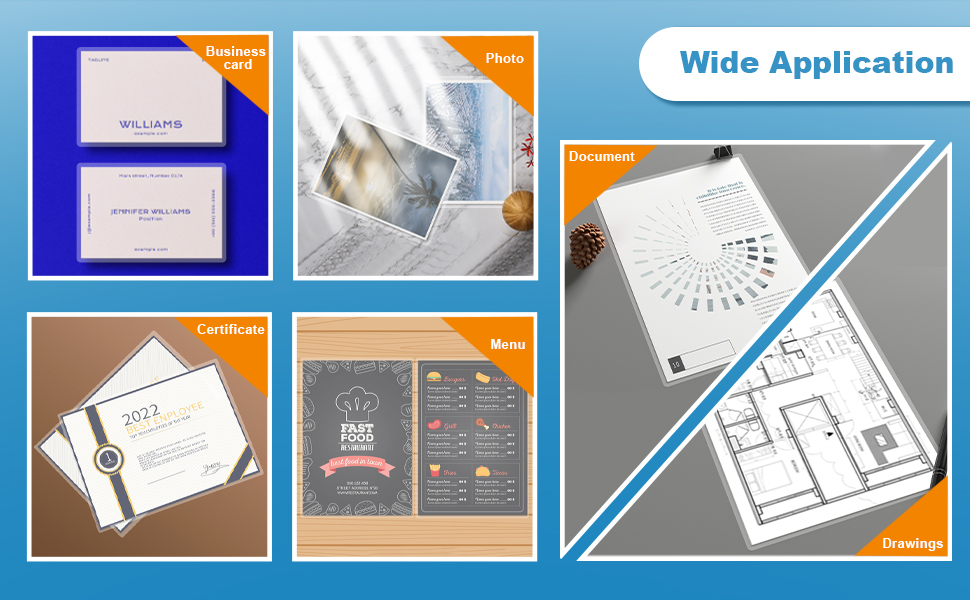 Uinkit Laminating Pouches 11.5x17.5 / 2.3x3.7 / 5.3x7.3 for Sealed 11x17 / 5x7 / 2x3 Menu  Glossy Clear Laminator Pouch Laminating Sheet Rounded Corner