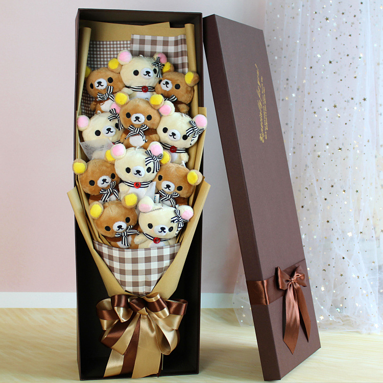Cute Rose Teddy Bear Bouquet Enchanted Flower With Gift Box