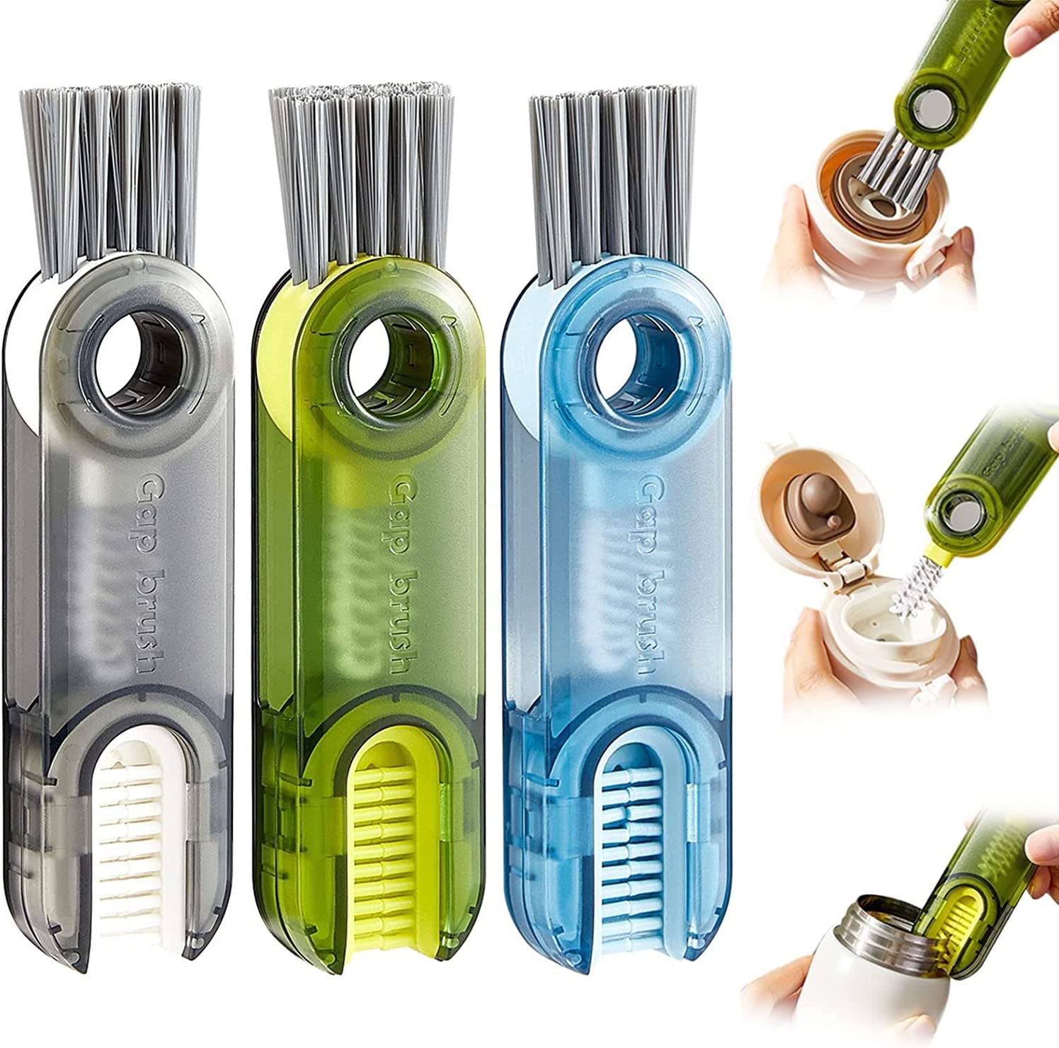 3 in 1 Cup Lid Gap Cleaning Brush Set