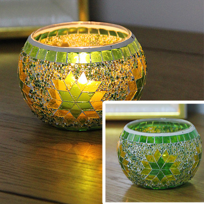 Mosaic Candle Holder Color Table Decor Christmas Gifts