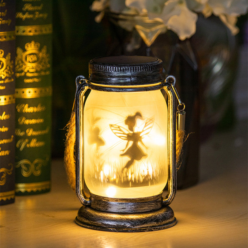 Fairy Elf Mason Jar Solar Garden Lamp