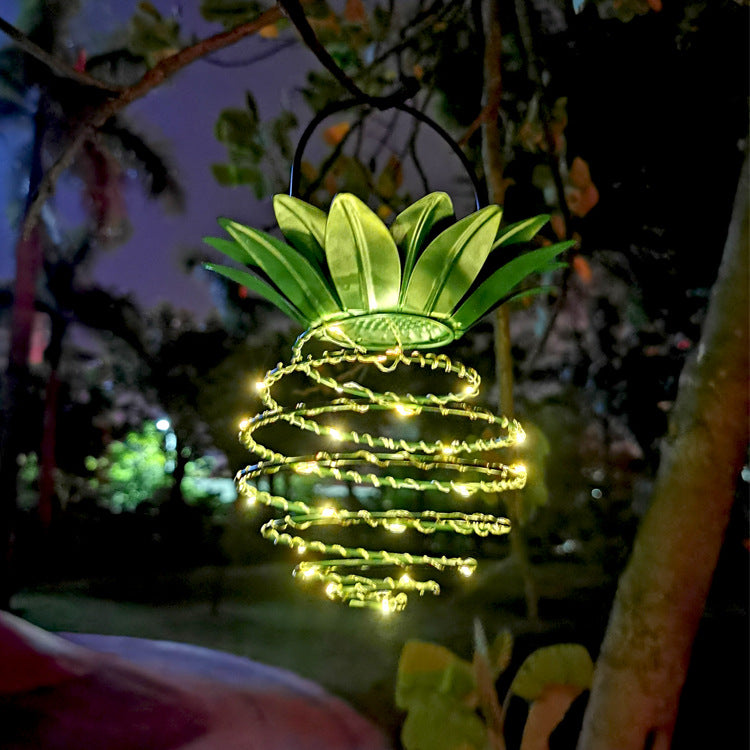 Solar LED Iron Pineapple Lights Garden Outdoor Decoration