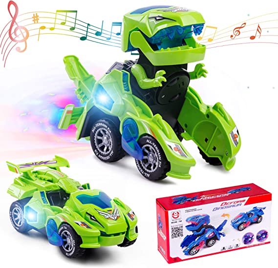 Electric Dinosaur Non Remote Control Morphing Vehicle Toy