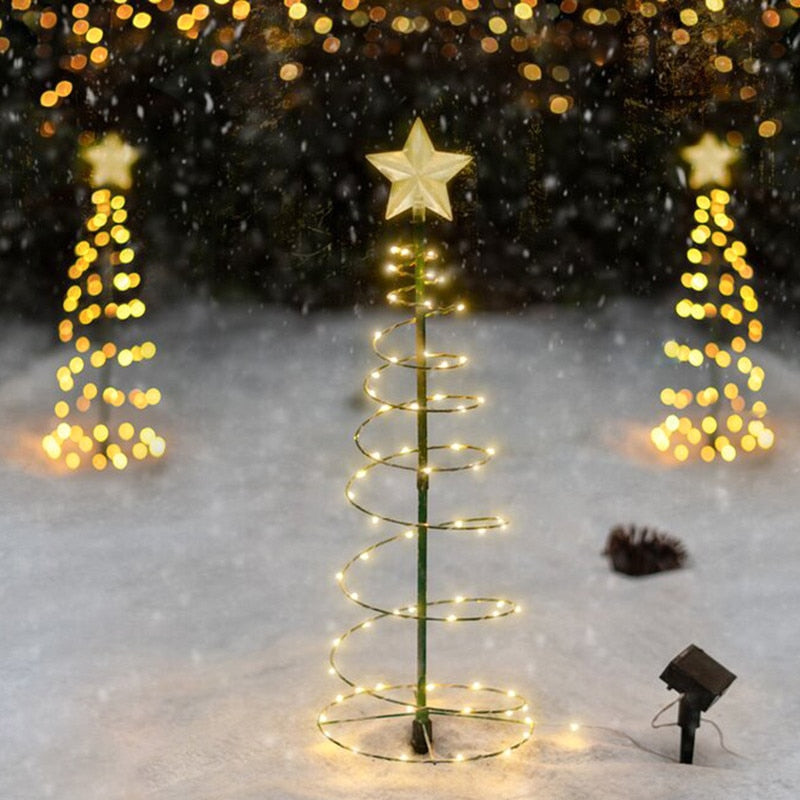2022 Year Decorations Christmas Decoration Christmas Tree Outdoor Courtyard Solar Luminous LED Lights