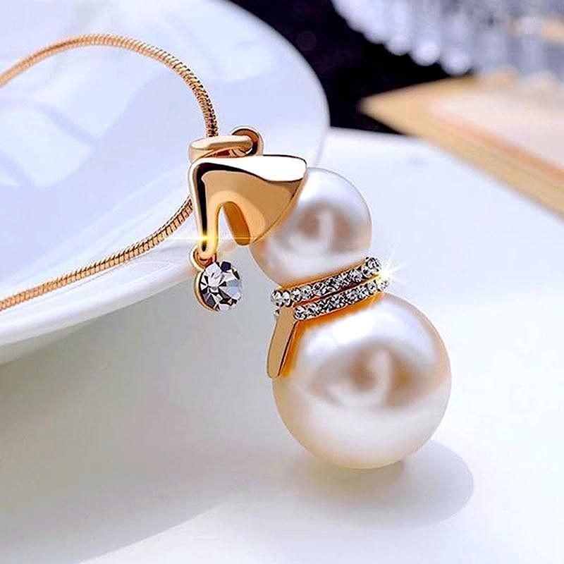 Crystal Snowman Necklace