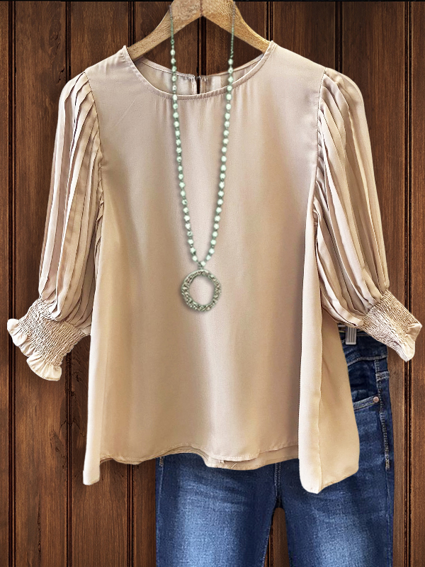 Chic Pleated Sleeve Top